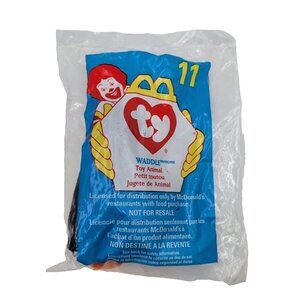 Waddle The Penguin #11 McDonald’s Toy Retired 1998 New Sealed TY Teenie Beanie B